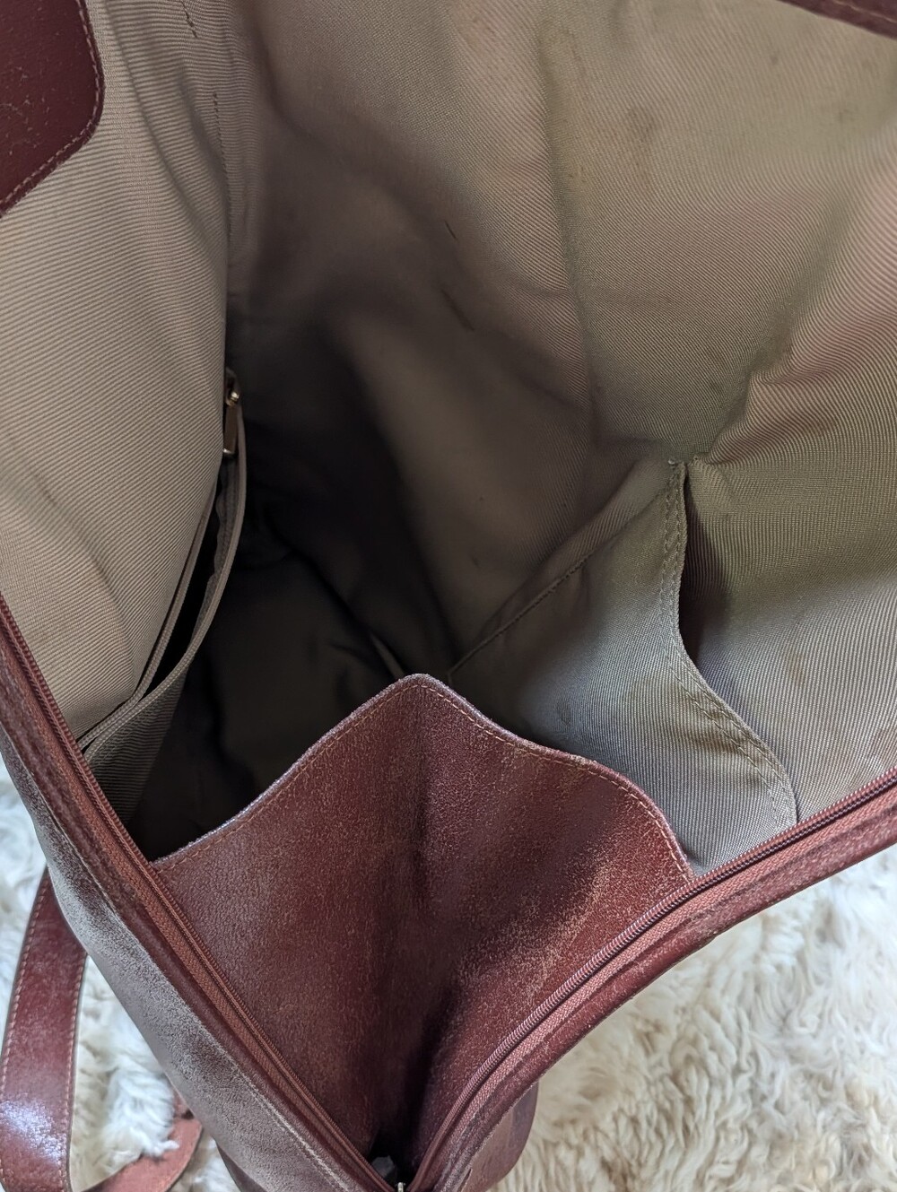 Rare Vintage Longhcamp Leather Triangle Rouseau Bag - Picture 10 of 10